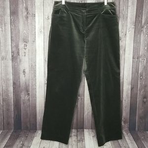 Eileen Fisher green velvet velour straight pants